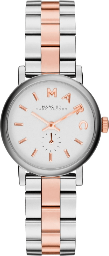 Marc Jacobs Baker White Dial Two Tone Steel Strap Watch for Women - MBM3331