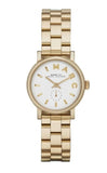 Marc Jacobs Baker White Dial Gold Steel Strap Watch for Women - MBM3247