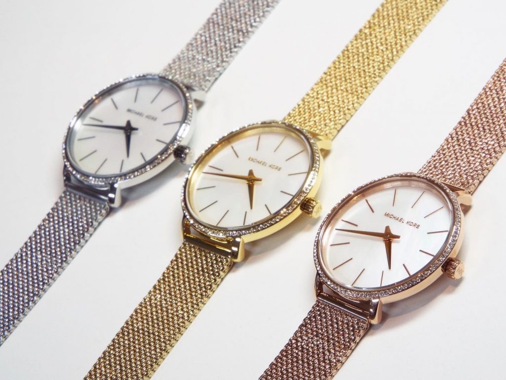 Michael Kors Pyper Quartz Mother of Pearl White Dial Rose Gold Mesh Strap Watch For Women - MK4588