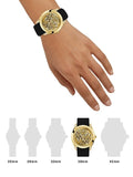 Guess Clarity Gold Dial Black Silicone Strap Watch for Women - GW0109L1