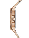 Guess Crown Jewel Multifunction Diamonds White Dial Rose Gold Steel Strap Watch For Women - GW0410L3