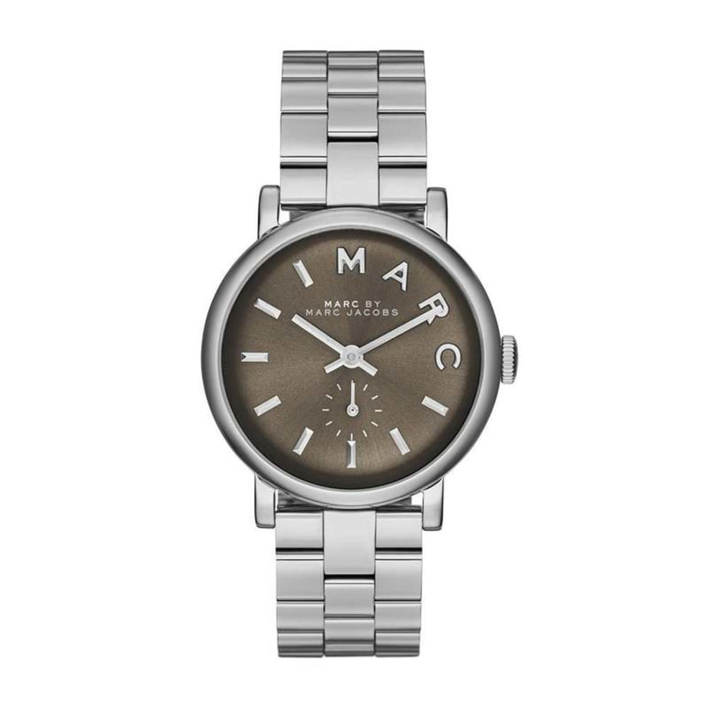Marc Jacobs Baker Brown Dial Silver Steel Strap Watch For Women - MBM3329