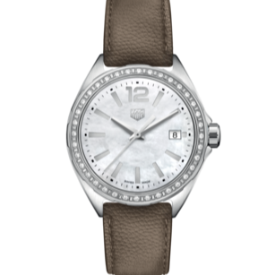 Tag Heuer Formula 1 Quartz Mother of Pearl Dial Brown Leather Strap Watch for Women - WBJ131A.FC8255