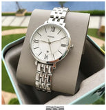 Fossil Jacqueline White Dial Silver Steel Strap Watch for Women - ES3631