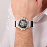 Maserati Potenza Automatic Black Dial Black Leather Strap Watch For Men - R8821108038