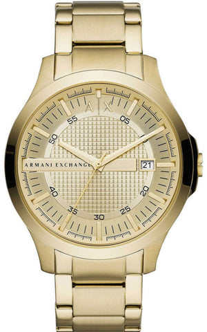 Armani Exchange Hampton Chronograph Gold Dial Gold Steel Strap Watch For Men - AX2415