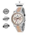 Maserati Legend Chronograph 42mm Ivory Dial Stainless Steel Watch For Men - R8873638002