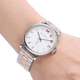 Marc Jacobs Baker White Dial Two Tone Steel Strap Watch for Women - MBM3312