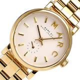 Marc Jacobs Baker White Dial Gold Steel Strap Watch for Women - MBM3247
