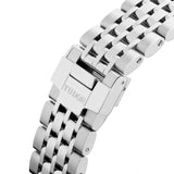 Stainless steel watch band clasp with TUDOR text.