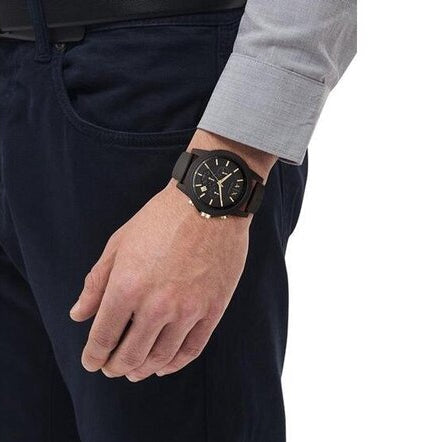 Man wearing a black watch, product 19-1.