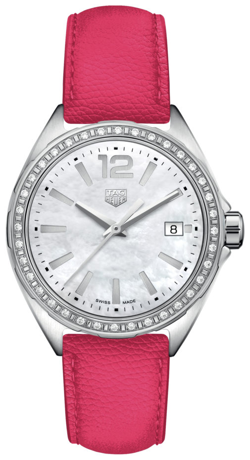 Tag Heuer Formula 1 Quartz Mother of Pearl Dial Pink Leather Strap Watch for Women - WBJ131A.FC8252