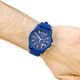 Blue A|X watch on wrist