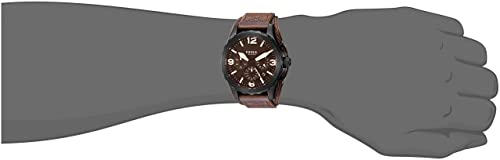 Fossil Nate Chronograph Brown Dial Brown Leather Strap Watch for Men - JR1511