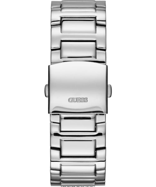Guess Atlas Chronograph Silver Dial Silver Steel Strap Watch For Men - W0668G7