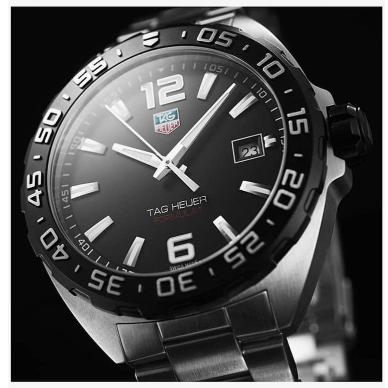Tag Heuer Formula 1 Quartz Black Dial Silver Steel Strap Watch for Men - WAZ1110.BA0875