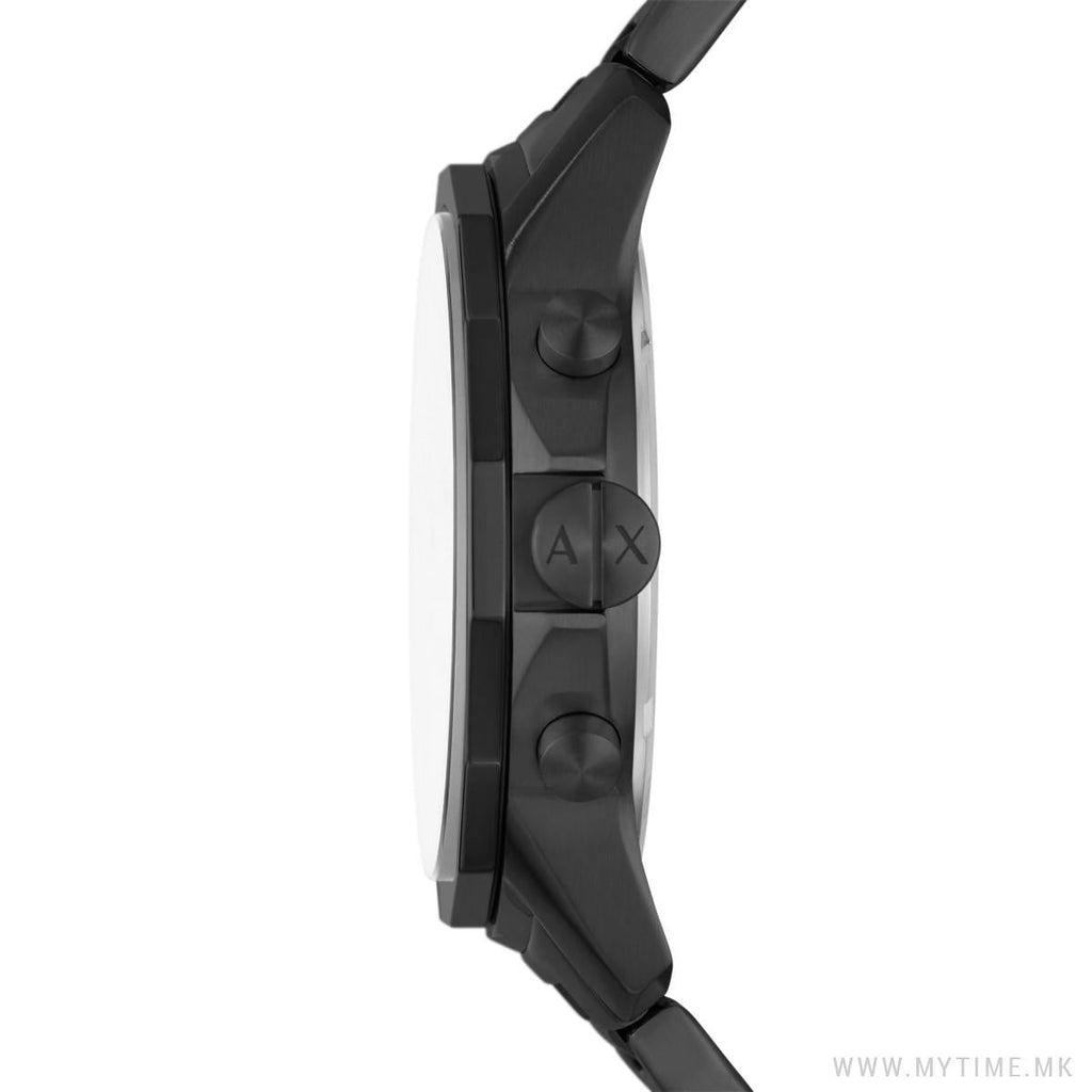 Armani Exchange Banks Chronograph Black Dial Black Steel Strap Watch For Men - AX1722