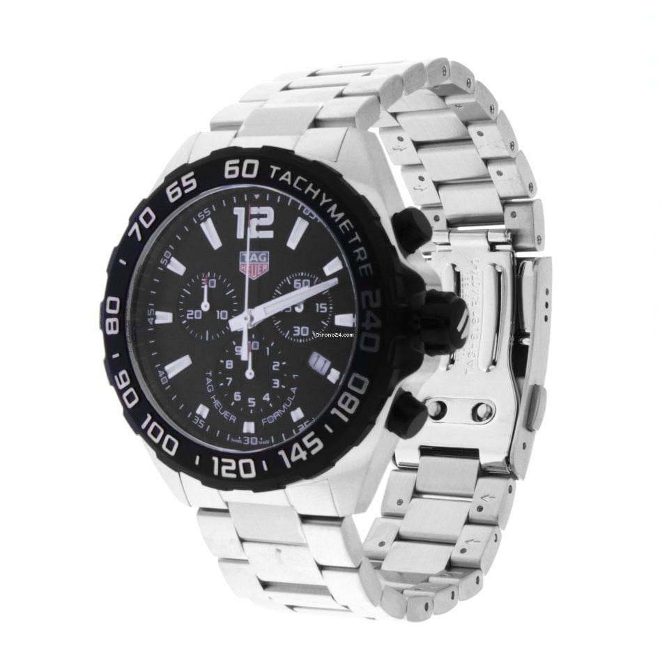 Tag Heuer Formula 1 Chronograph Black Dial Silver Steel Strap Watch for Men - CAZ1010.BA0842