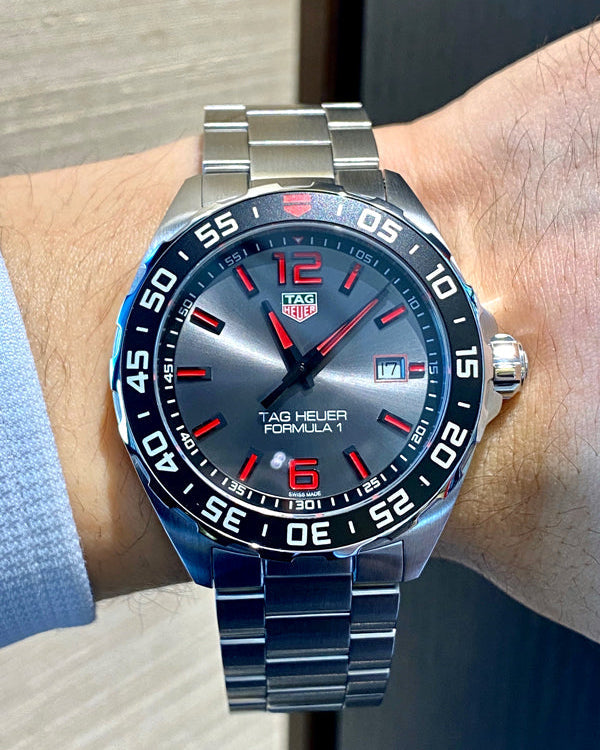 Tag Heuer Formula 1 Quartz 43mm Anthracite Dial Silver Steel Strap Watch for Men - WAZ1018.BA0842