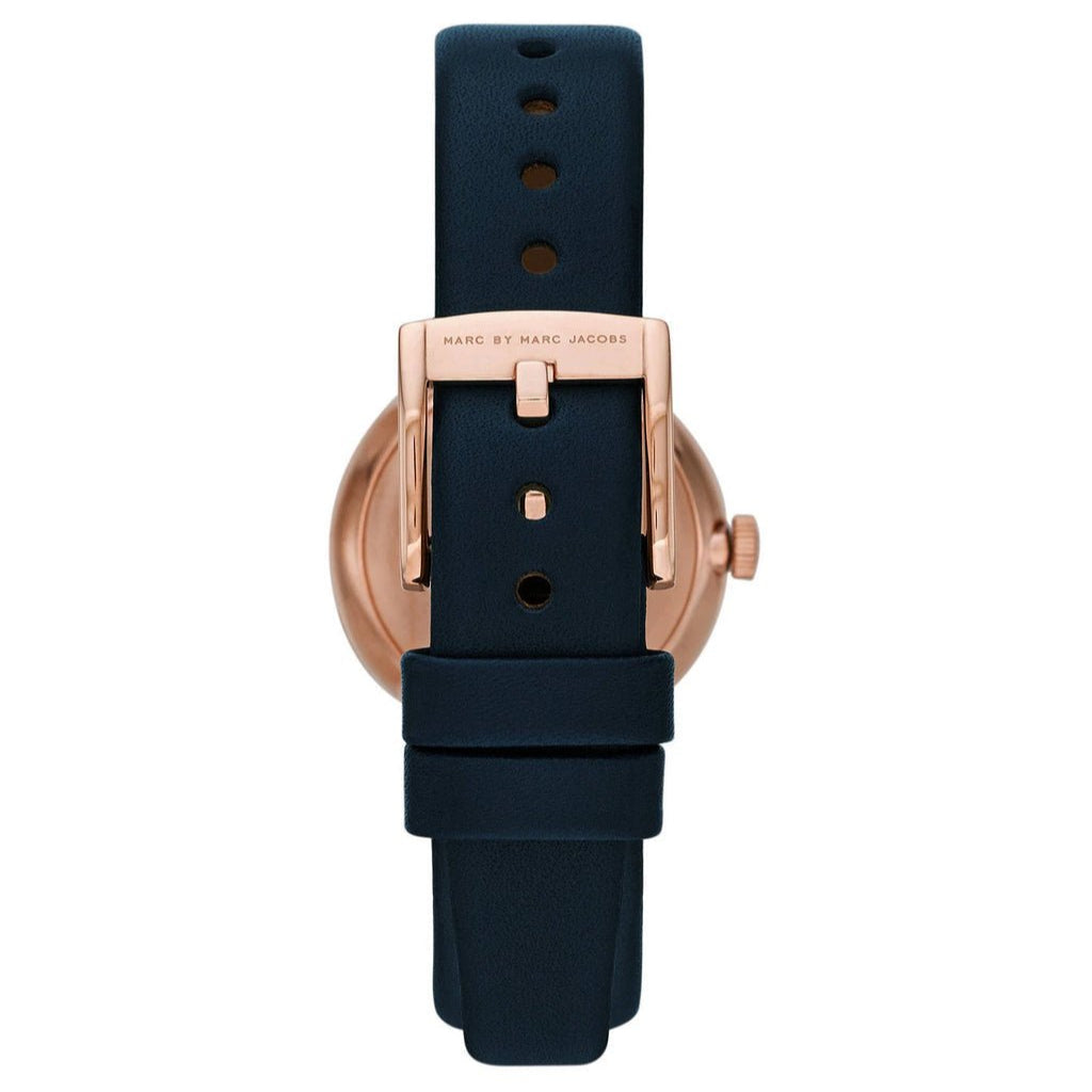 Marc Jacobs Baker Navy Blue Dial Blue Leather Strap Watch for Women - MBM1331