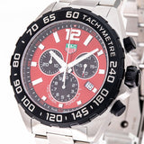 Tag Heuer Formula 1 Chronograph Red Dial Silver Steel Strap Watch for Men - CAZ101AN.BA0842
