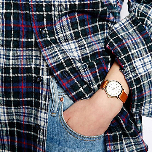 Marc Jacobs Baker White Dial Brown Leather Strap Watch for Women - MBM1317