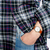 Marc Jacobs Baker White Dial Brown Leather Strap Watch for Women - MBM1317