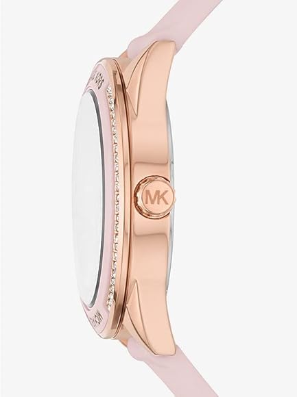 Michael Kors Quartz Pink Dial Pink Silicone Strap Watch For Women - MK6946