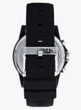 Armani Exchange watch, black strap, silver buckle detail