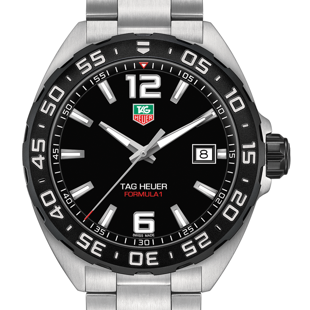 Tag Heuer Formula 1 Quartz Black Dial Silver Steel Strap Watch for Men - WAZ1110.BA0875