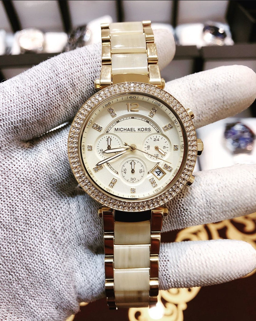 Michael Kors Parker Gold Dial Gold Steel Strap Watch for Women - MK5632