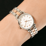 Marc Jacobs Baker White Dial Two Tone Steel Strap Watch for Women - MBM3331