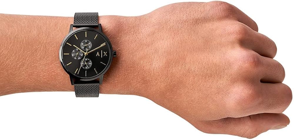 Armani Exchange Men's Black Watch on Wrist