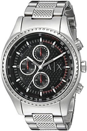 Armani Exchange The Driver Chronograph Black Dial Silver Steel Strap Watch For Men - AX1612