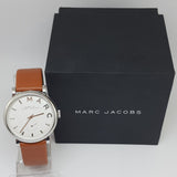 Marc Jacobs Baker White Dial Brown Leather Strap Watch for Women - MBM1265