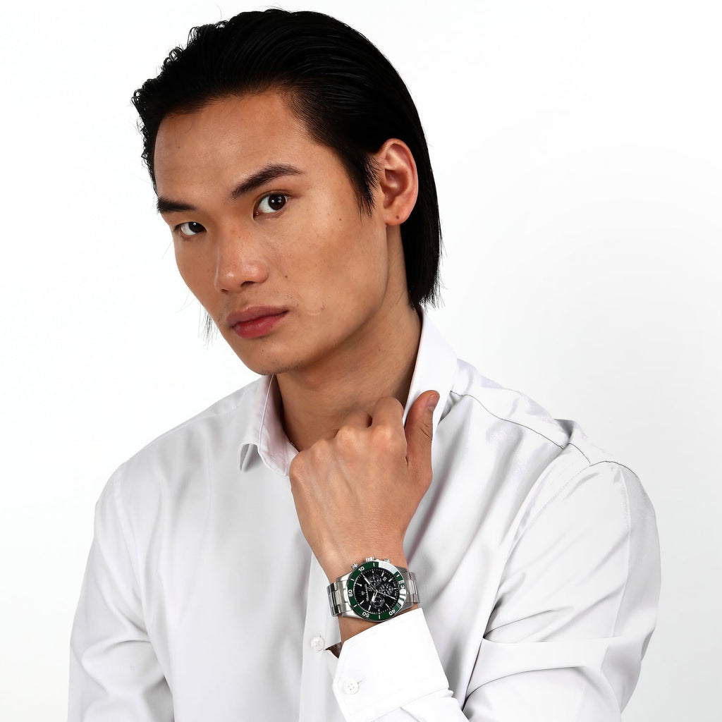 Maserati Competizione Chronograph Black Dial Silver Steel Strap Watch For Men - R8873600008