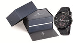 Maserati Ingegno Chronograph Black Dial Black Leather Strap Watch For Men - R8871619003