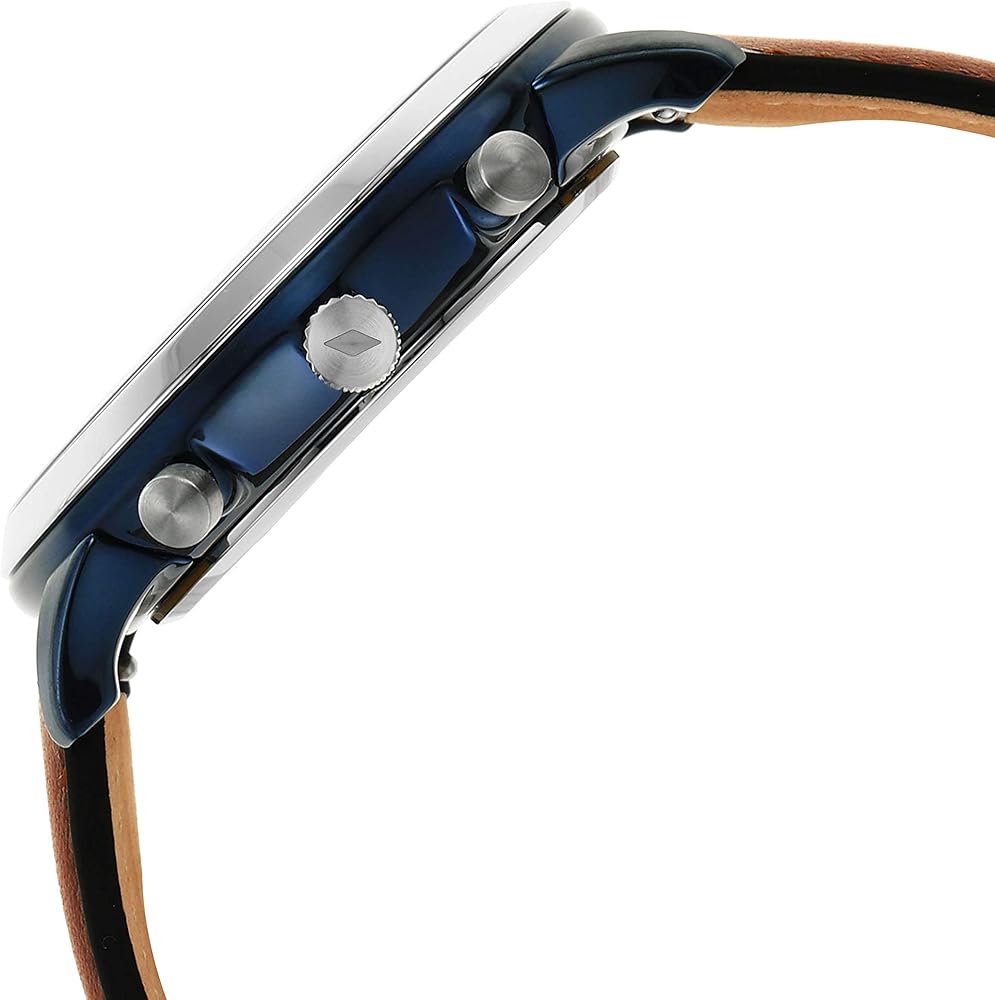 Fossil Neutra Chronograph Blue Dial Brown Leather Strap Watch for Men - FS5791