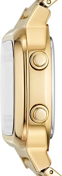 Fossil Retro Digital Gold Dial Gold Steel Strap Watch for Men - FS5843