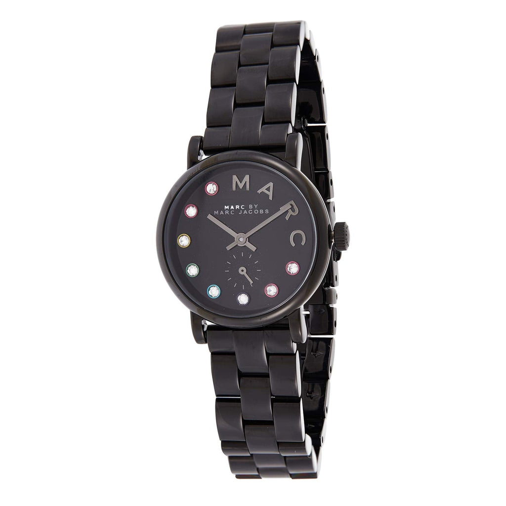 Marc Jacobs Baker Black Dial Black Steel Strap Watch for Women - MBM3425