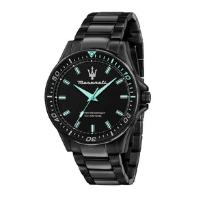 Maserati SFIDA Aqua Edition Analog Black Dial Black Steel Strap Watch For Men - R8853144001
