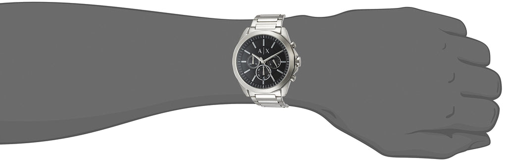 Silver watch with black face on wrist - 61ypNdsPXDL