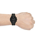 Fossil Neutra Chronograph Black Dial Black Steel Strap Watch for Men - FS5474