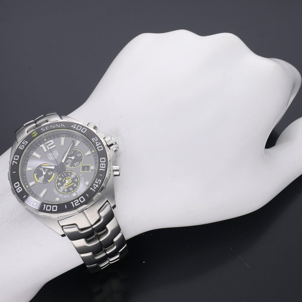 Tag Heuer Senna watch on white hand