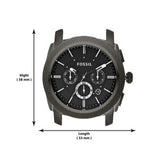 Fossil Machine Chronograph Black Dial Grey Steel Strap Watch for Men - FS4662
