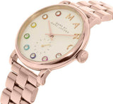 Marc Jacobs Baker White Dial Rose Gold Steel Strap Watch for Women - MBM3441