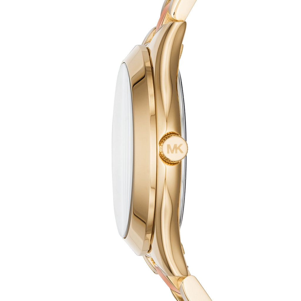 Michael Kors Mini Slim Runway Rose Gold Dial Two Tone Steel Strap Watch for Women - MK3650