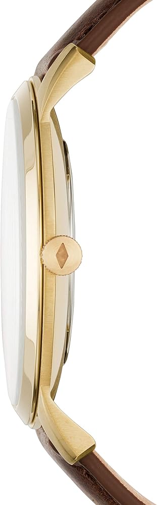 Fossil The Minimalist White Dial Brown Leather Strap Watch for Men - FS5397