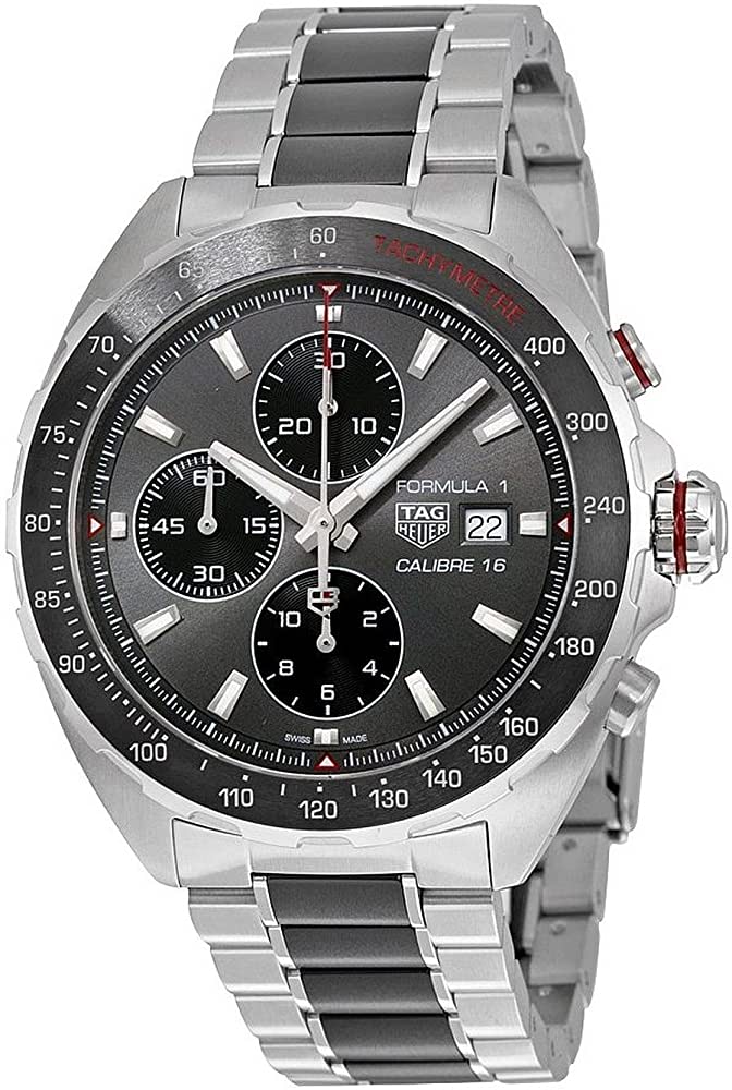 Tag Heuer Formula 1 Automatic Chronograph Grey Dial Two Tone Strap Watch for Men - CAZ2012.BA0970