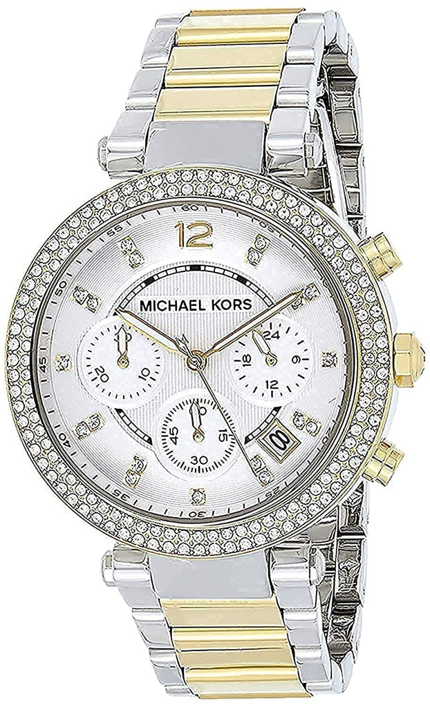 Michael Kors Parker White Dial Two Tone Steel Strap Watch for Women - MK5626